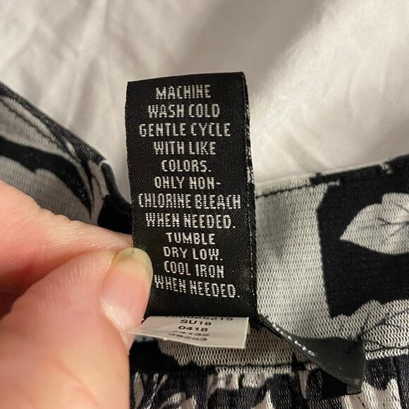 Floral Halter Tank Black White Sleeveless Top INC International Concepts XL - Picture 4 of 6